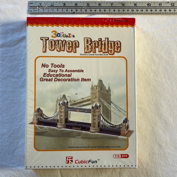 🦋3/40 3D Puzzle - Tower Bridge 118 pieces STEM Toy - Picture 1 of 9